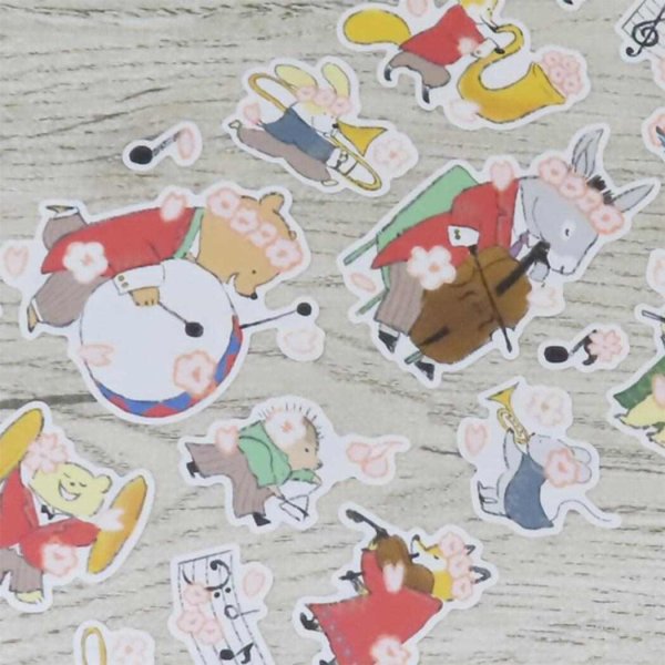 画像2: コットンシール ももろ 音楽隊と桜 ◇ゆうパケット発送可 (2)