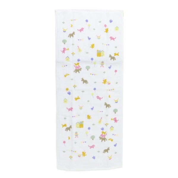 画像1: フェイスタオル　天使のガーゼ　おはなしたおる　ブレーメンの音楽隊　◇ゆうパケット発送可 (1)