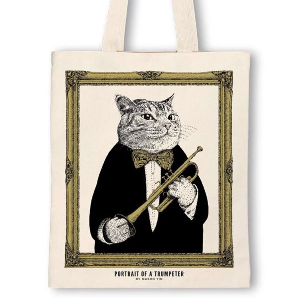 画像1: SomeMusicDesign　クラシックキャットトートバッグ　トランペット (1)