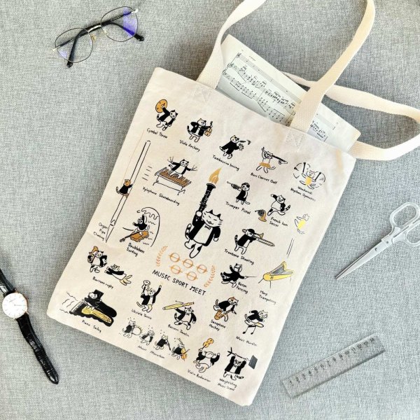 画像2: SomeMusicDesign　音楽トートバッグ　音楽運動会 (2)