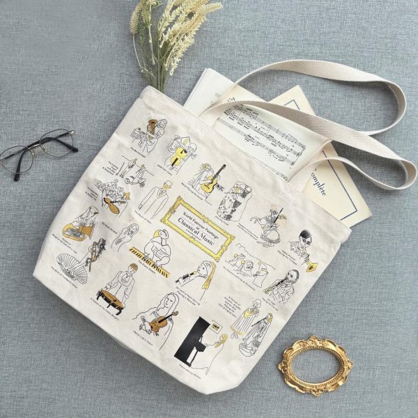 画像2: SomeMusicDesign　音楽トートバッグ　名画とクラシック音楽 (2)