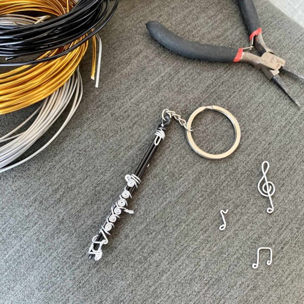 画像2: SomeMusicDesign　楽器ワイヤーキーホルダー　ピッコロ (2)