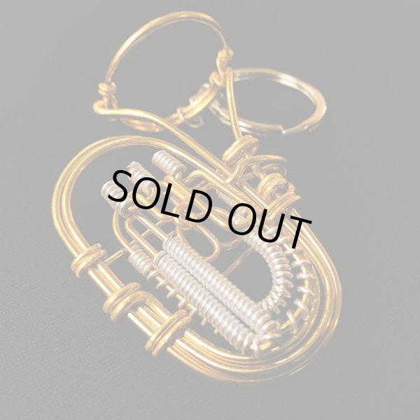 画像2: SomeMusicDesign　楽器ワイヤーキーホルダー　チューバ (2)