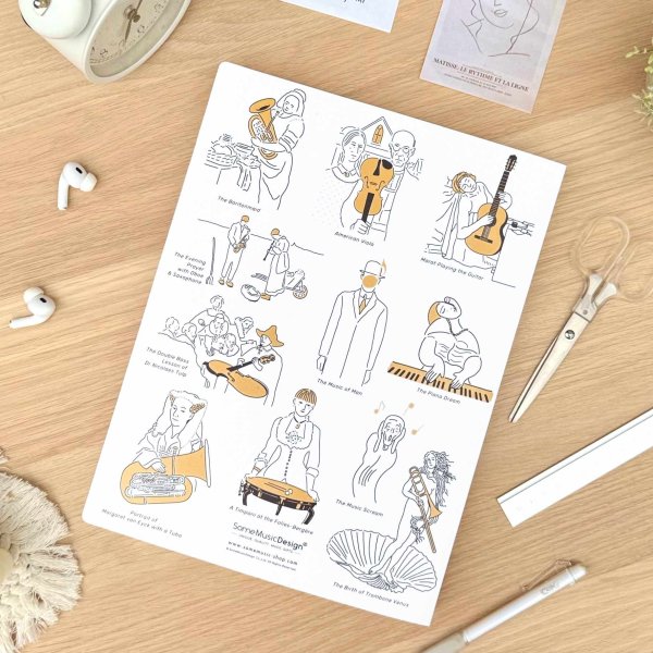 画像2: SomeMusicDesign A4楽譜フォルダ 名画とクラシック音楽 30ポケット (2)