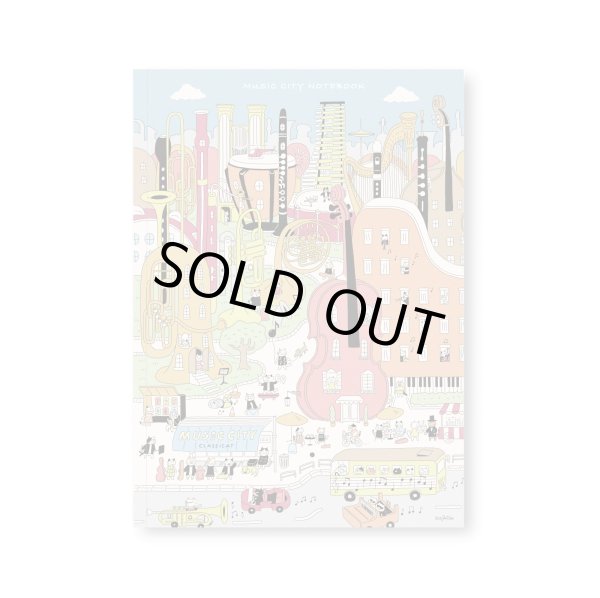 画像1: SomeMusicDesign 横罫線ノート 音楽都市 64ページ ◇ゆうパケット発送可 (1)