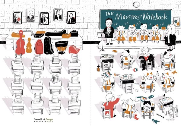 画像3: SomeMusicDesign 横罫線ノート 音楽家の教室 64ページ ◇ゆうパケット発送可 (3)