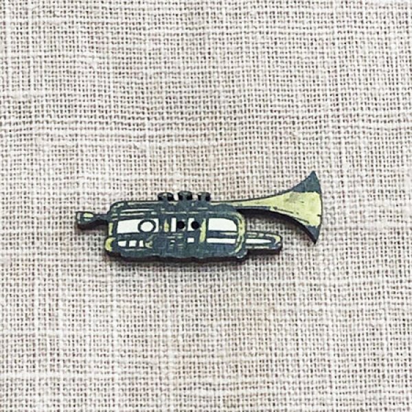 画像1: 木製ボタン　アトリエ ボヌール ドゥ ジュール　トランペット　◇ゆうパケット発送可 (1)