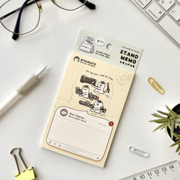 画像2: SomeMusicDesign　スタンドメモ　ニャマト楽器便　オーボエ　◇ゆうパケット発送可 (2)