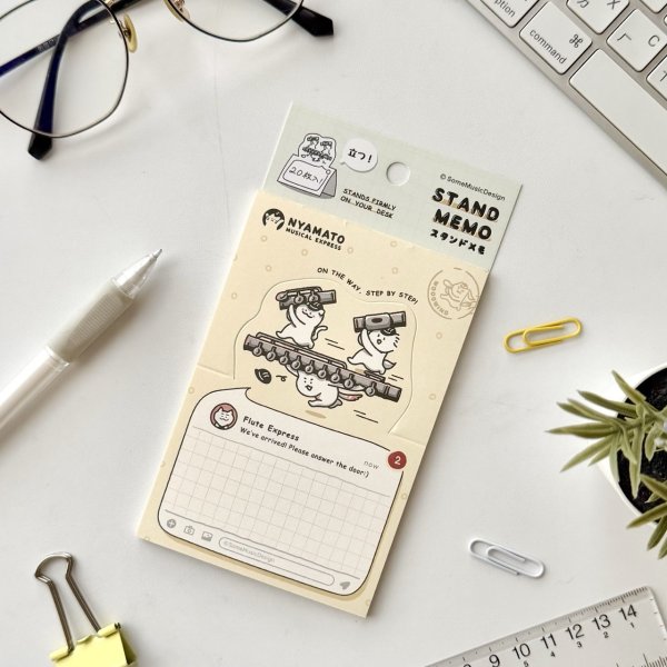 画像2: SomeMusicDesign　スタンドメモ　ニャマト楽器便　フルート　◇ゆうパケット発送可 (2)