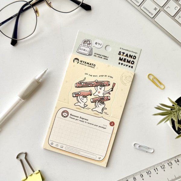 画像2: SomeMusicDesign　スタンドメモ　ニャマト楽器便　ファゴット　◇ゆうパケット発送可 (2)